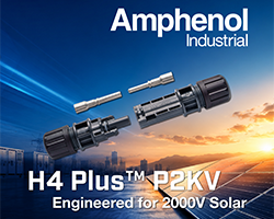 Product News Amphenol Industrial Operations Expands H4 Plus™ Family with New 2000V Solar Connector